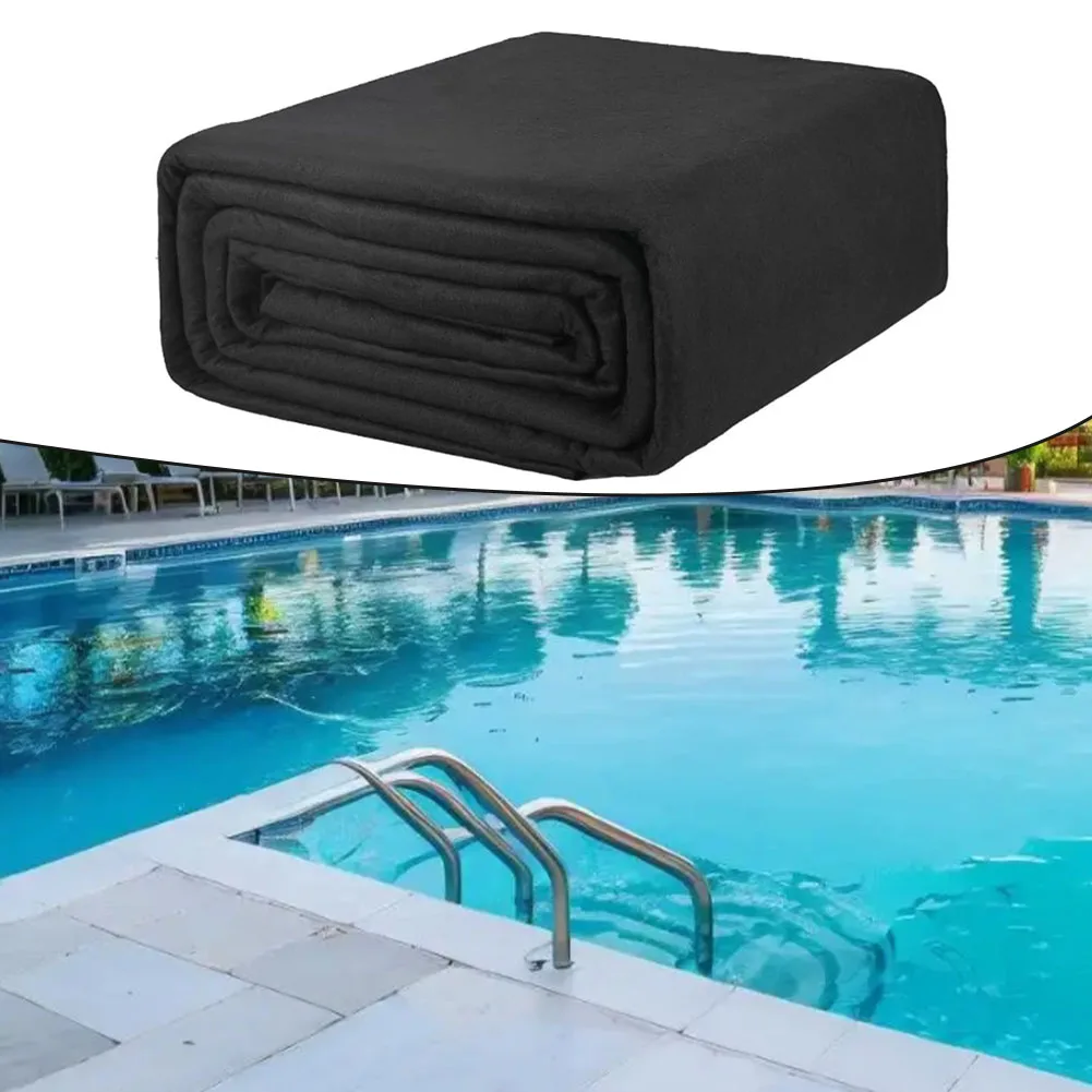 Black Anti-slip Round Pool Floor Mat Puncture-proof Moisture-resistant Polyester Liner For Above Ground Swimming Pool Bathtub O'