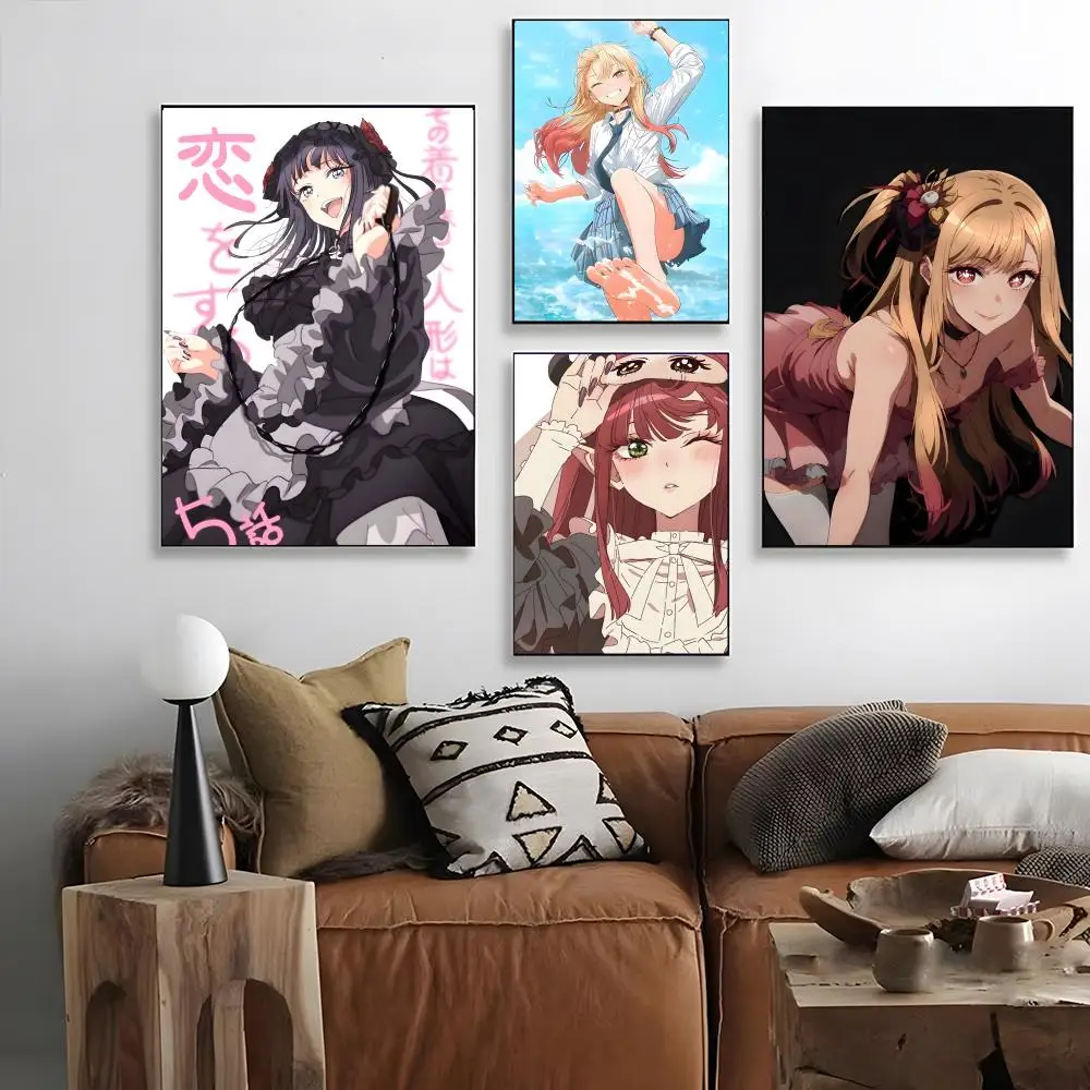 Anime M-Marin Kitagawa Good Qualityy Poster Self-adhesive Art Waterproof Paper Sticker Coffee House Bar Room Wall Decor
