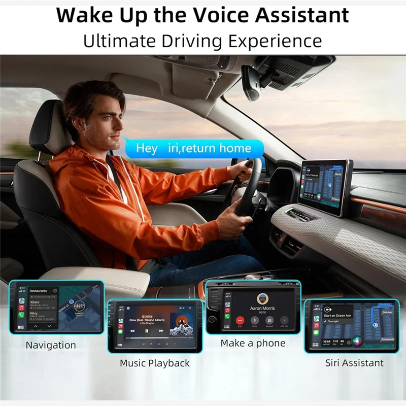 محول Carplay اللاسلكي ومحول Android Auto اللاسلكي مع الضوء المحيط، محول Carplay لـ IOS 10+ وAndroid 11+