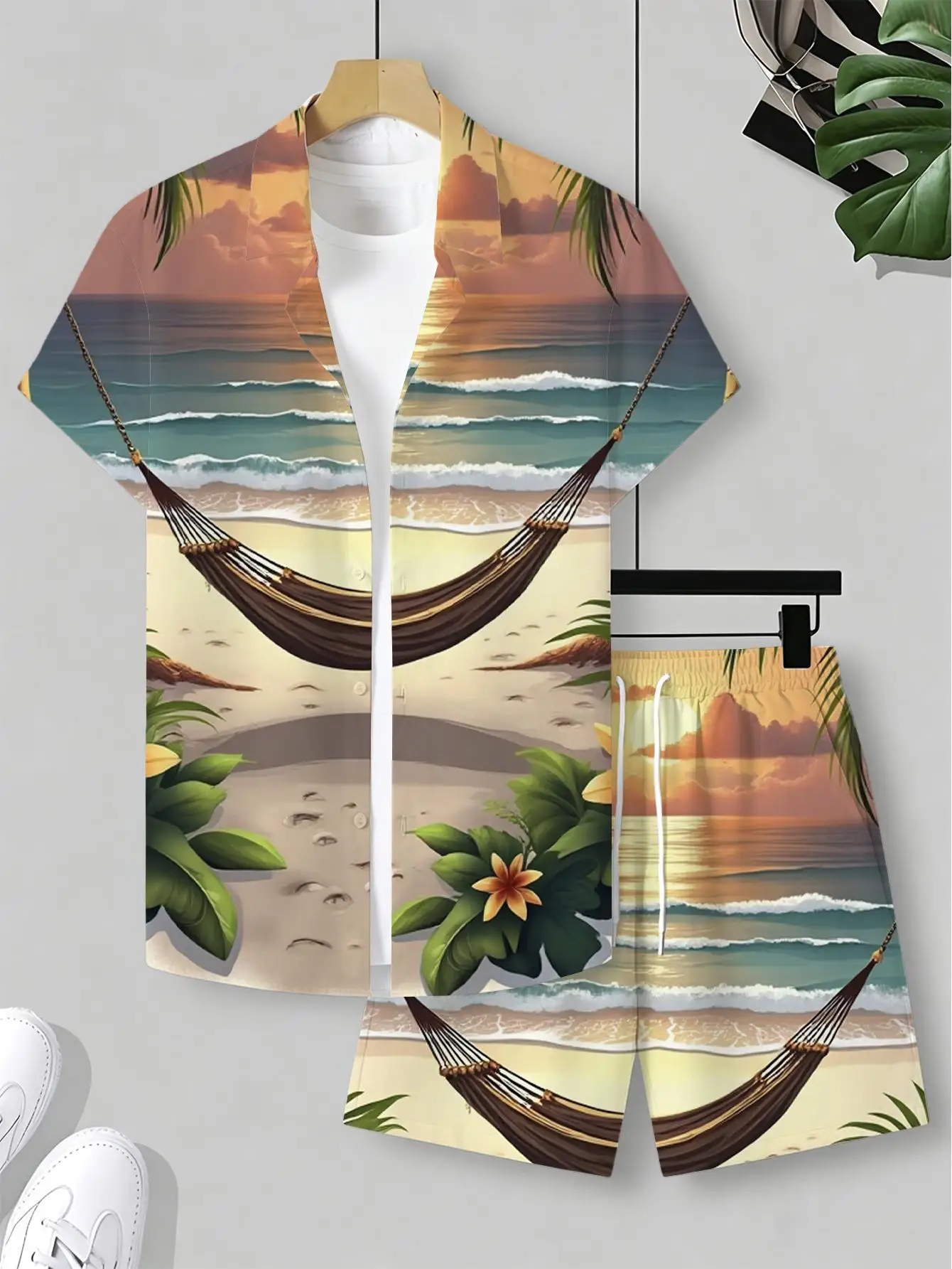

Men's Shirt Sets 2026 Spring/Summer Graphic 2 piece set 3D Printed Suit for man men's chandals sports two-piece Y2k tracksuits