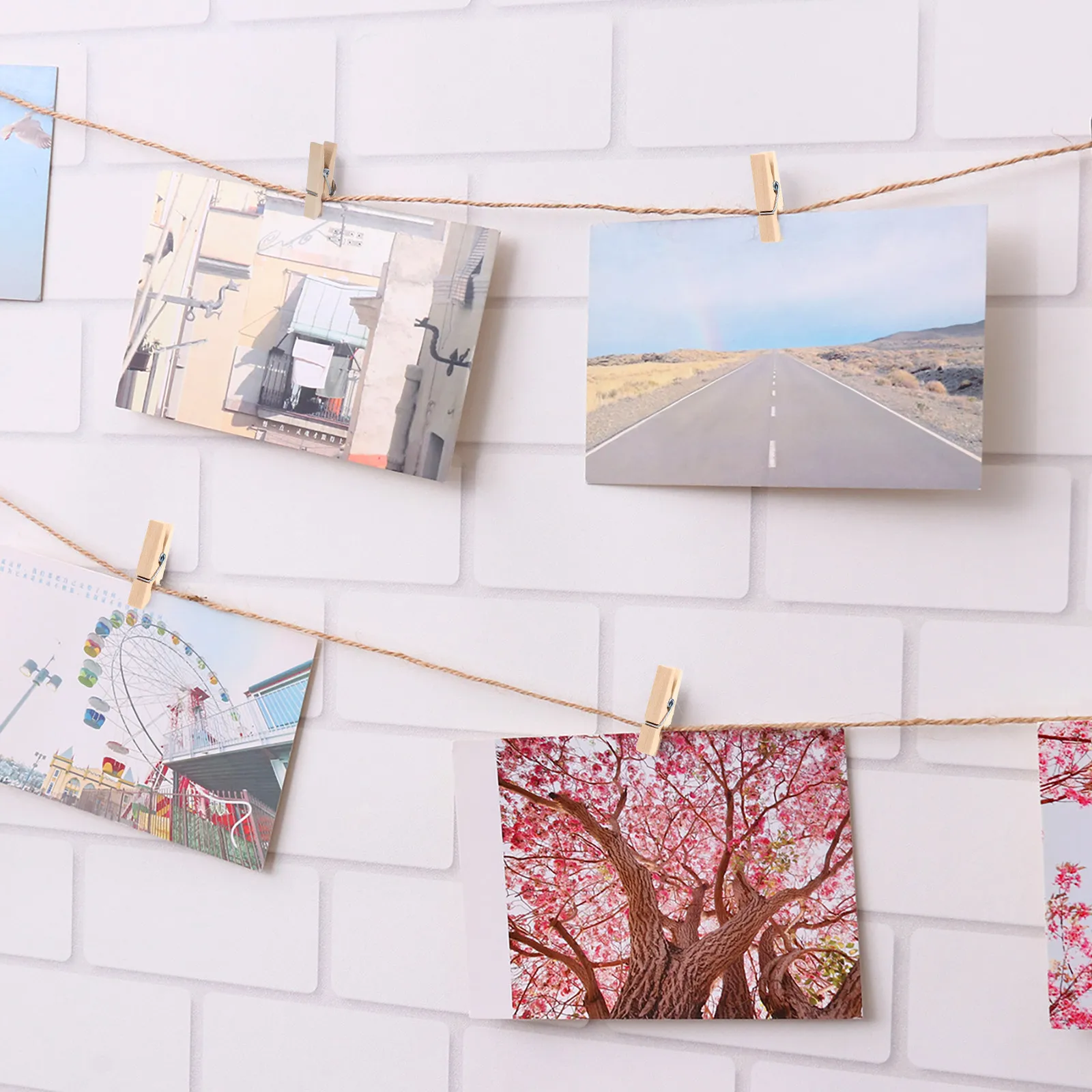 Small Clothespins for Photos Wooden Clip Decorative Frame Clips Mini with Drawing