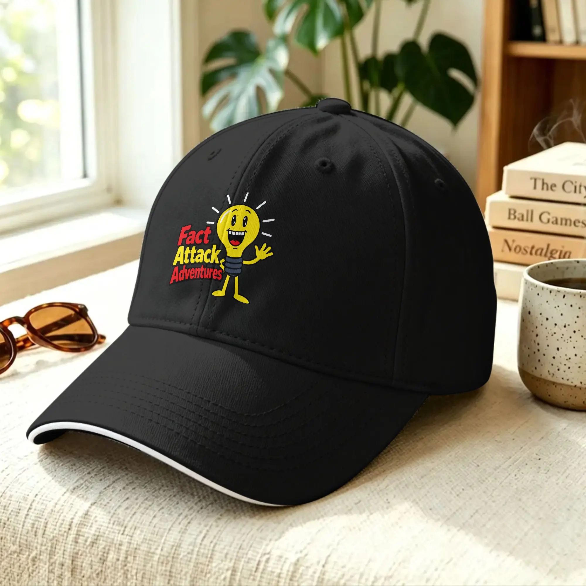 Light Bulb Fact Attack Adventures  Baseball Cap  Hunting Camping Sun-Proof Trucker Hat Unisex-Teens Vintage Print Baseball Caps