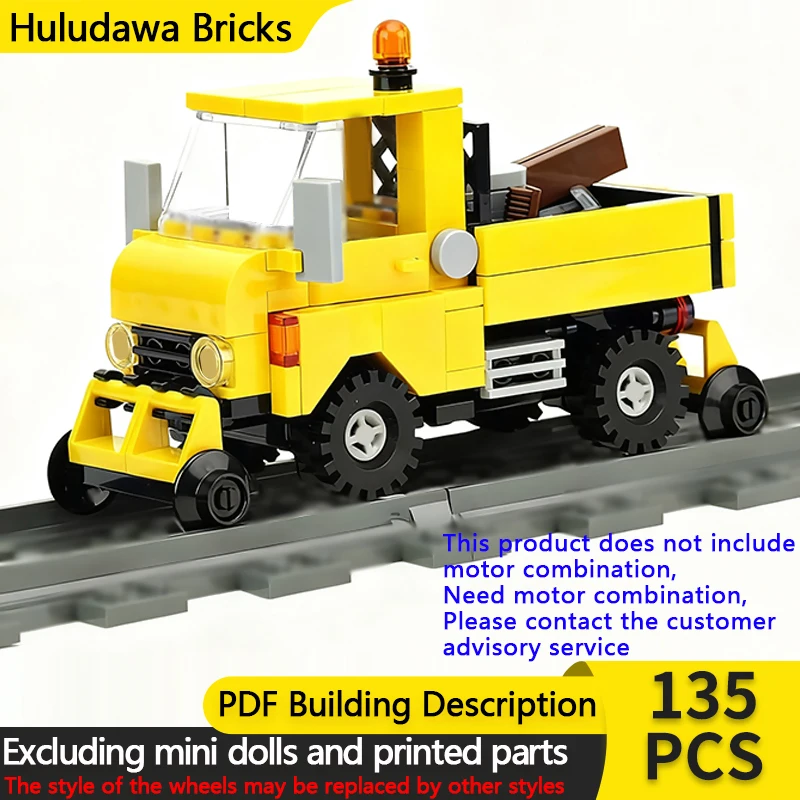 

City Car Model MOC Building Bricks Railroad Maintenance Truck Modular Technology Children Holiday Gifts Assemble Toys Suit