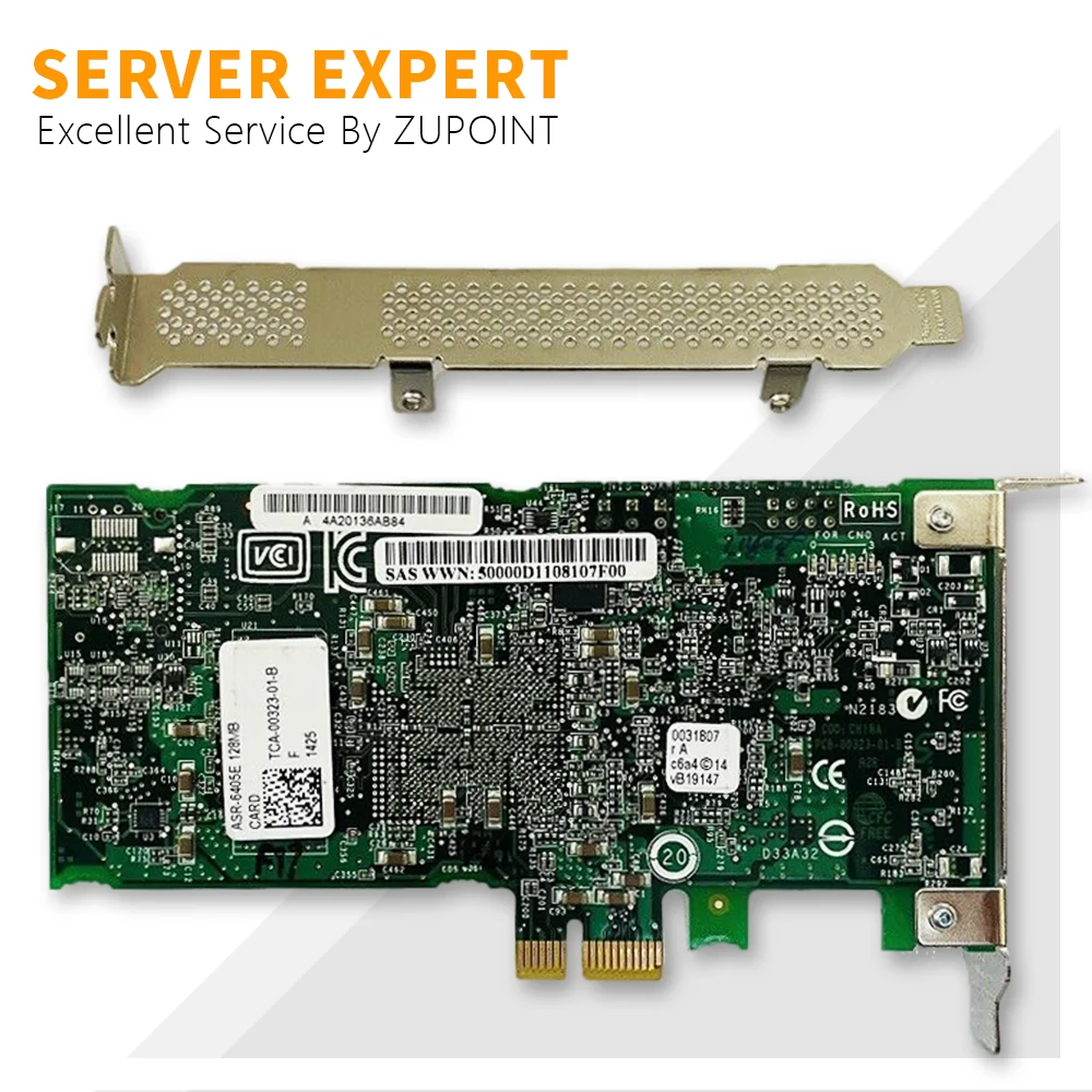 ZUPOINT Adaptec ASR-6405E Raid Controller Card 4 Port SAS SATA 6Gbps 128MB Cache 2271700-R PCI-E Expander Card