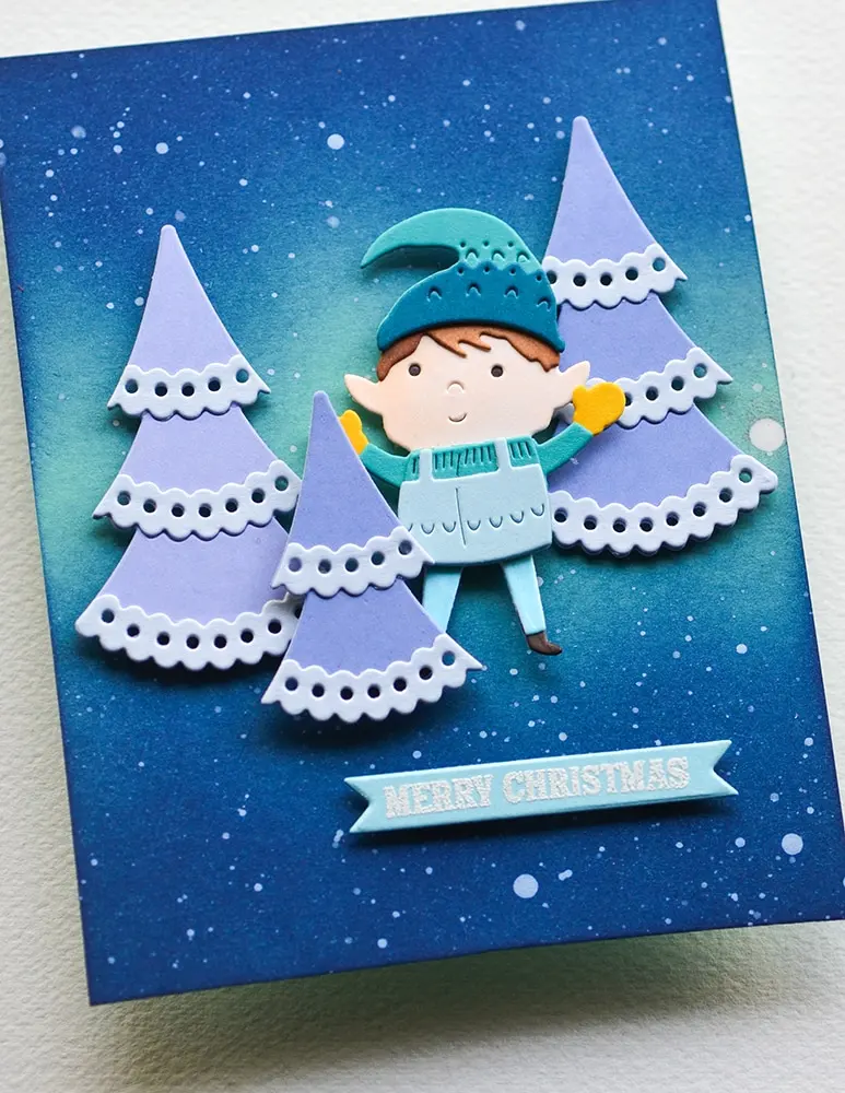 2024 Christmas Forest Stump Tree Dachshund Letter Metal Cutting Die Diy  Scrapbooking Craft Template Handcraft Gift Card
