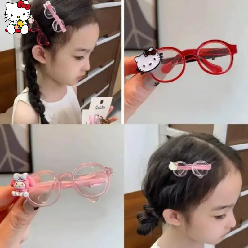 

Милые детские заколки для волос с героями мультфильмов Sanrio Hello Kitty, заколки для волос с челкой для девочек, заколки для волос для моделирования глаз, новый праздничный подарок, мода