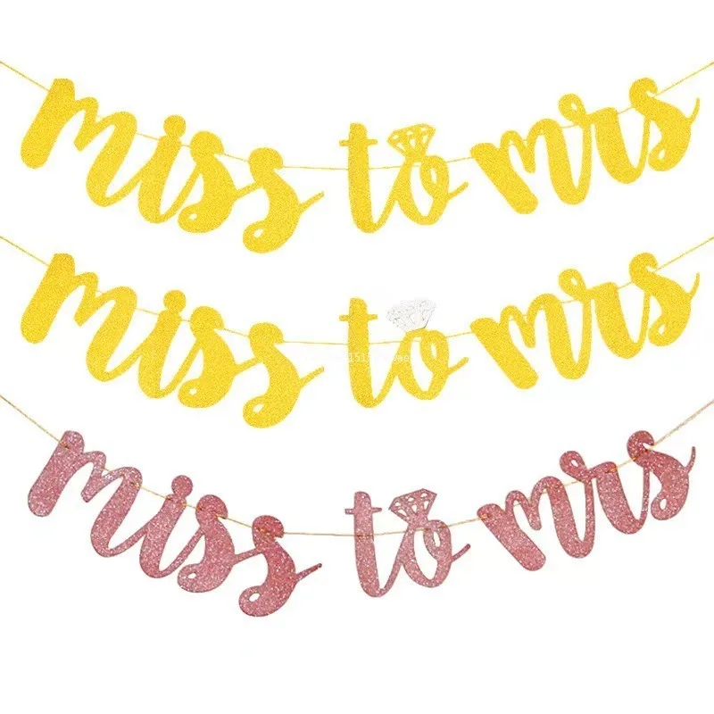 لافتة العروس الذهبية الوردية لتكون لافتة ورقية لامعة لحفلات الزفاف وحفلات الزفاف وحفلات العزوبية وأعلام للغرف