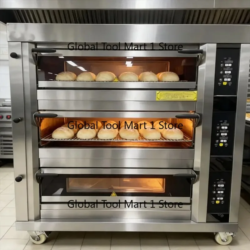【specialized】Industrial Commercial Cake Pizza Bread Making 3 Deck 6 Tray Electric Bakery Baking Ovens for Baking