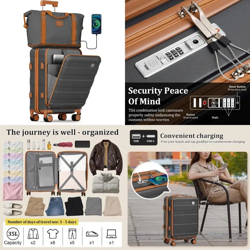 

Схваленый авиакомпанией 20-дюймовый твердый чемодан для ручной клади с замком TSA и вращающимися колесами для путешествий