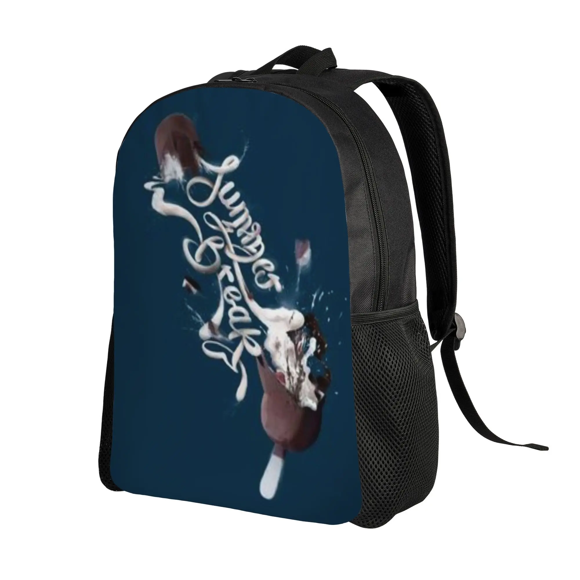 A-Alpenliebee Summer Break Chocolate Ice Cream Typography Backpack Men Sporty Daily mochila Large Capacity Bag Back To School
