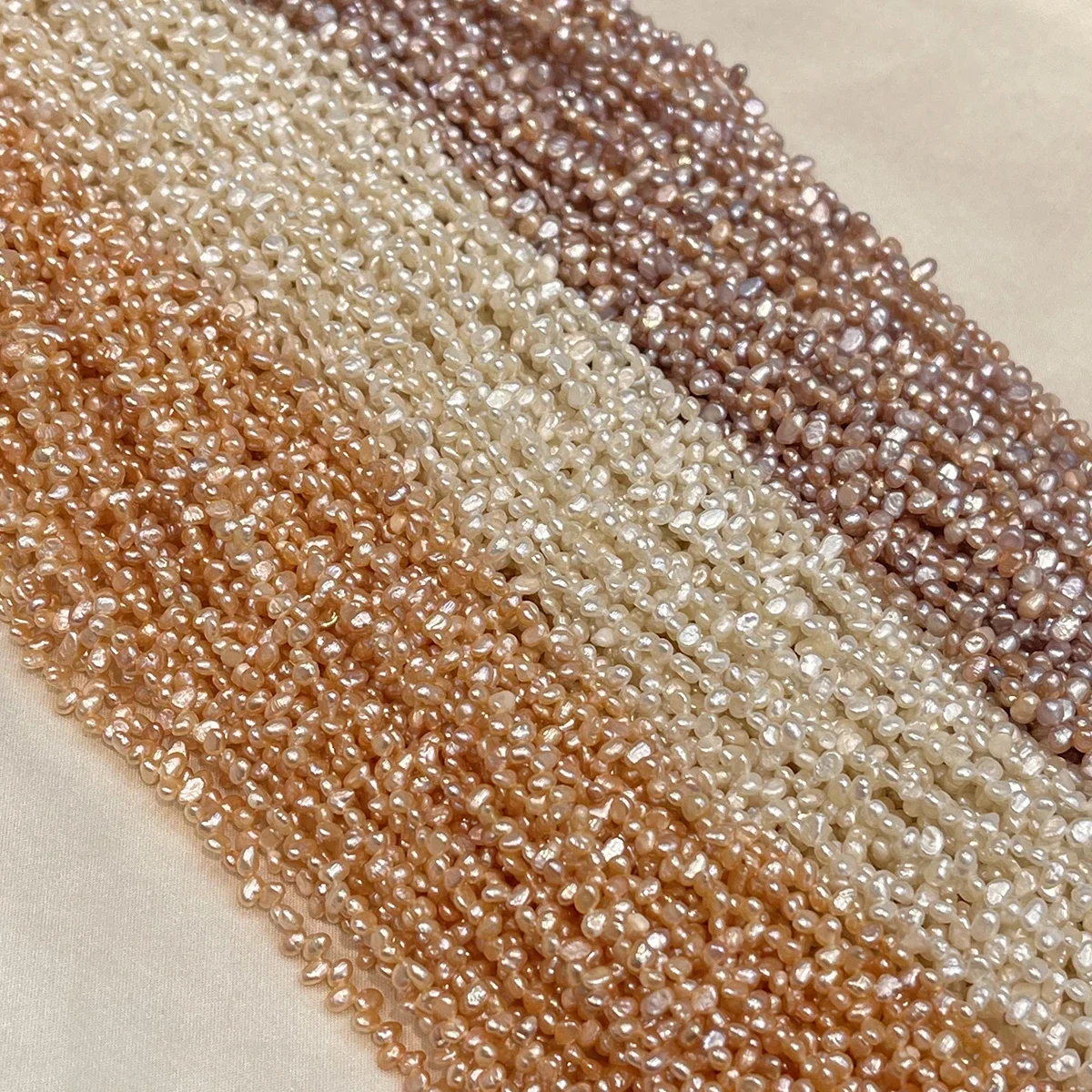 4-5mm Natural Freshwater Pearl Purple Orange White Double-Polished Bead Jewelry Make DIY Necklace Bracelet Earrings Accessory