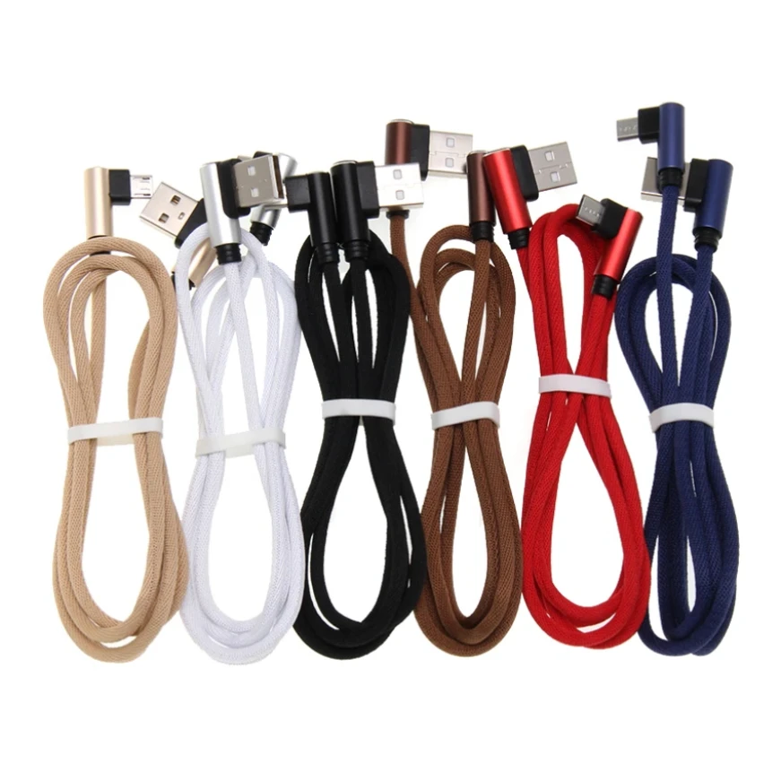 

90 Degree Micro USB Type C Cable Fast Charging USB-C Wire Cord 1m 2m 3m 25cm For iPhone Xiaomi LG Samsung Android Phone