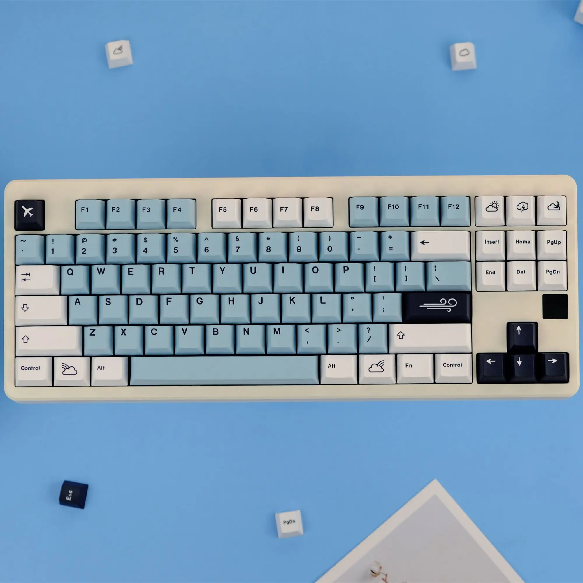GMK Flowing Cloud Keycaps 129 Keys PBT Keycaps Cherry Profile DYE-SUB Personalized GMK Keycaps For MX Switch Mechanical Keyboard