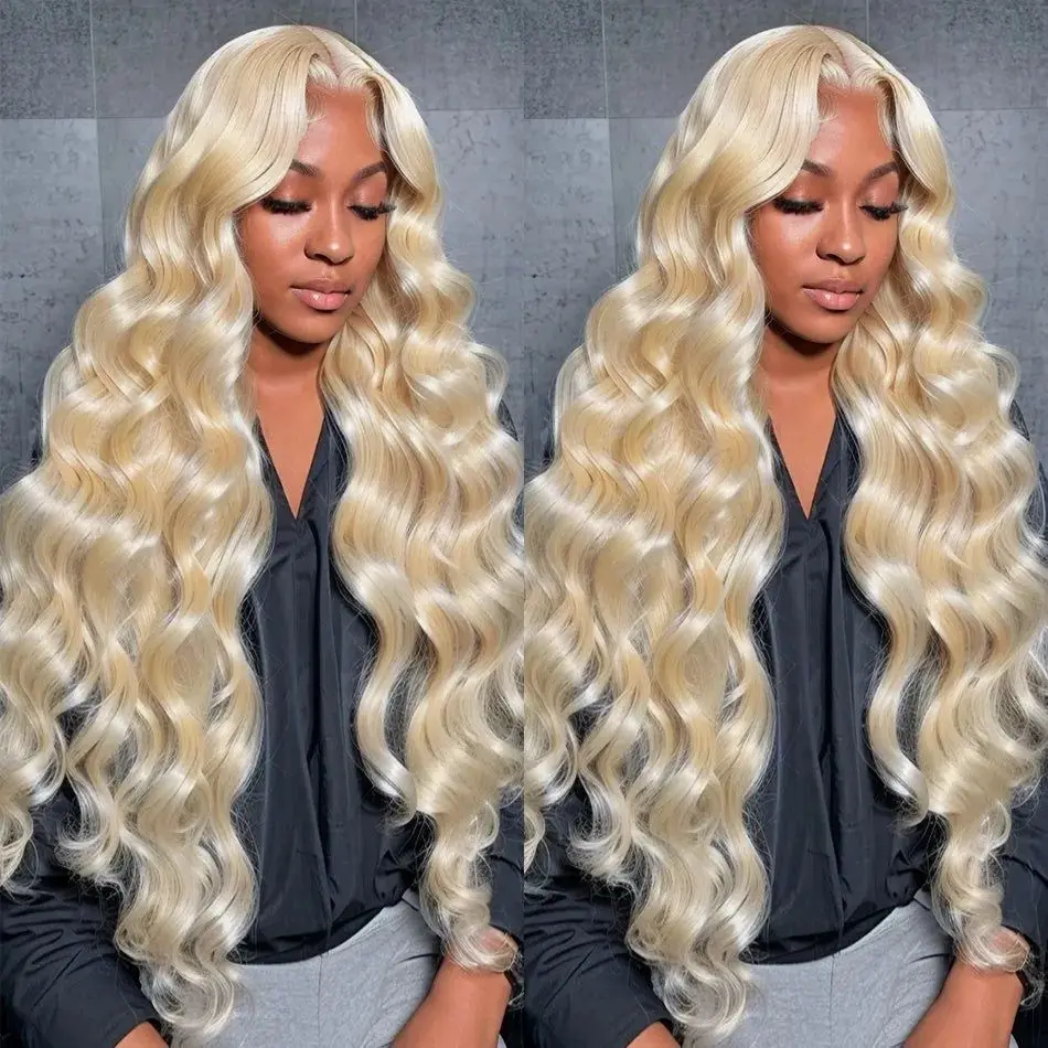 

613 Honey Blonde Colored Wig 180% HD Transparent Body Wave 13x6 Frontal Human Hair Wig For Women 13x4 Lace Front Wigs 36 38 Inch