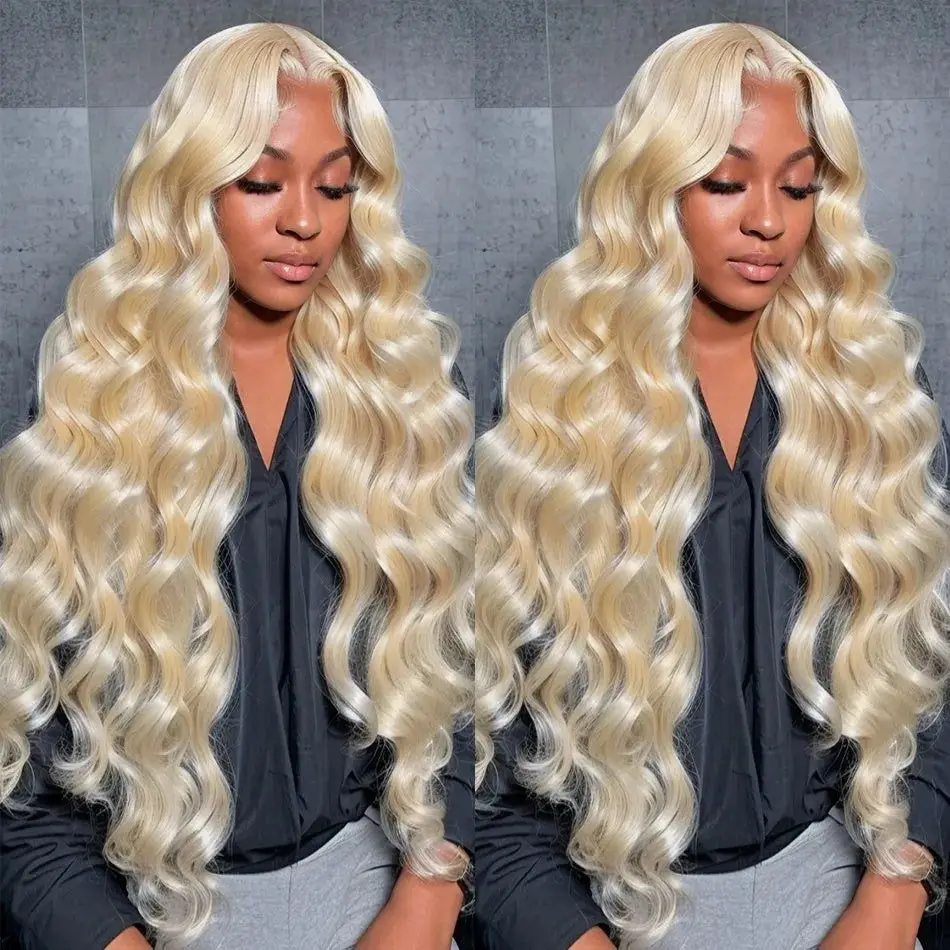 613 Honey Blonde Colored Wig 180% HD Transparent Body Wave 13x6 Frontal Human Hair Wig For Women 13x4 Lace Front Wigs 36 38 Inch