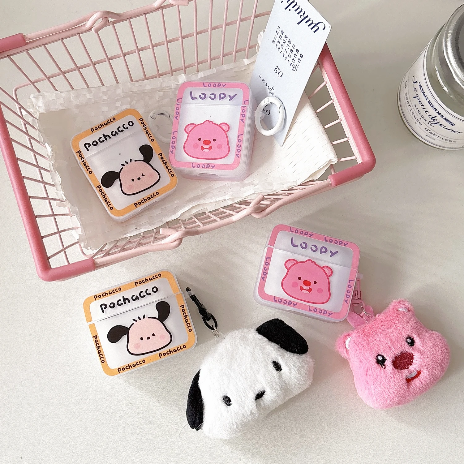 

Hot Cute Miniso Animation Sanrio Loopy Pochacco TPU Anti-drop headphone Case Cartoon Anime For Airpods 4, 1, 2, 3, Pro, Pro2