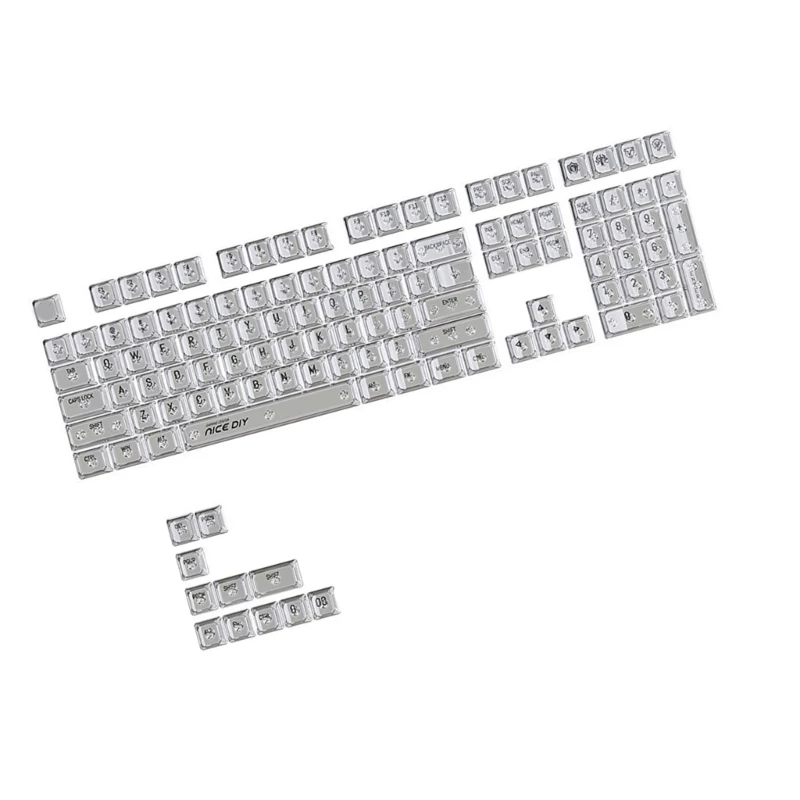 F3KE Crystal Keycaps 132Keys MDA ملف تعريف الخلفية Keycap للوحة المفاتيح الميكانيكية