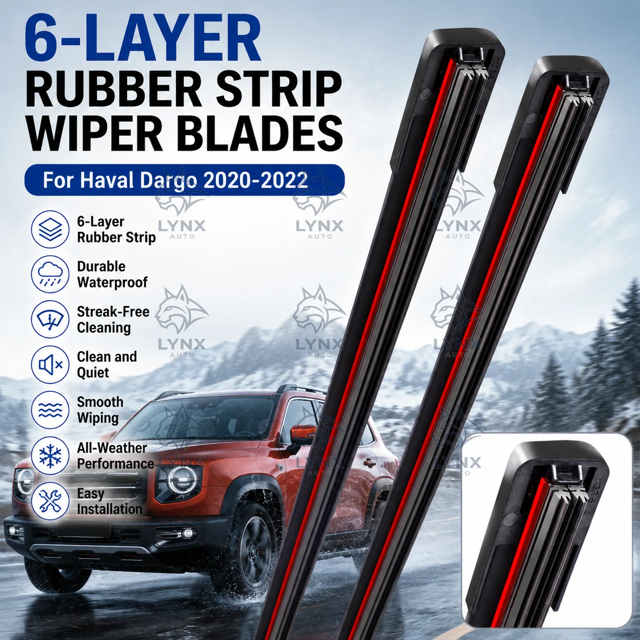 

For Haval Dargo 2020 2021 2022 Auto Accessories Windshield Windscreen Windows Wiper Blades Tablet Rubber Cleaning Replacement