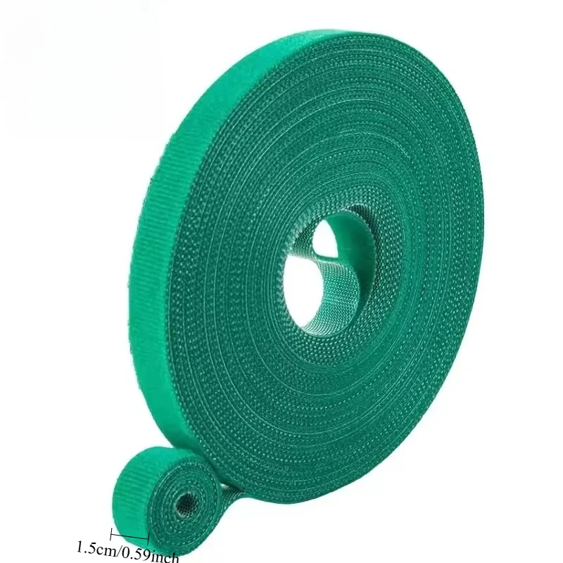 10M/2Rolls 1.5cm/1cm Nylon Plant Ties Plant Bandage Hook Tie Loop Adjustable Plant Support Reusable Fastener Tape For Home Garde