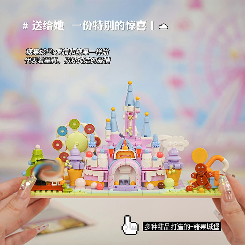Ensemble de blocs de construction de château pour filles, maison de conte de fées, Kit de construction à assembler, Mode, décoration de maison, de bureau, cadeau d'anniversaire et de noël