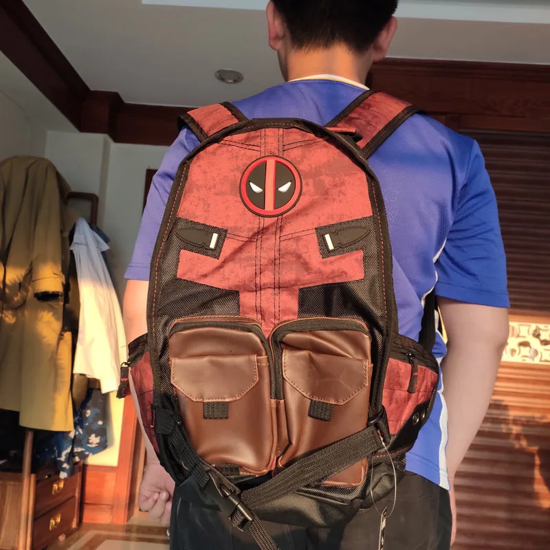 

2026 Marvel Avengers Deadpool Captains America Backpack Anime Cartoon Backpacks Outdoor Leisure Travel High Capacity Backpack