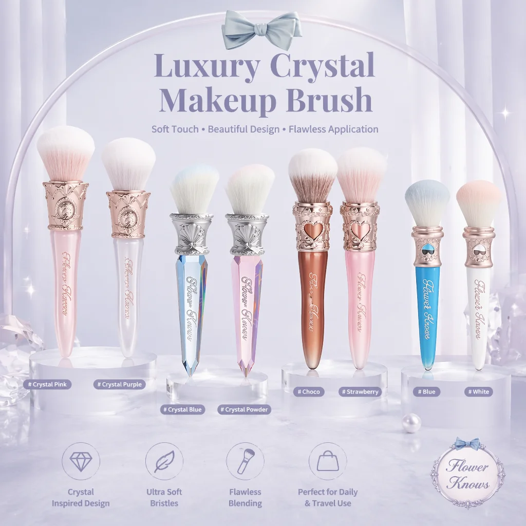Luxury Skincare And Makeup Brands - Luxuriöser Crystal Flower Knows Rouge-Pinsel mit