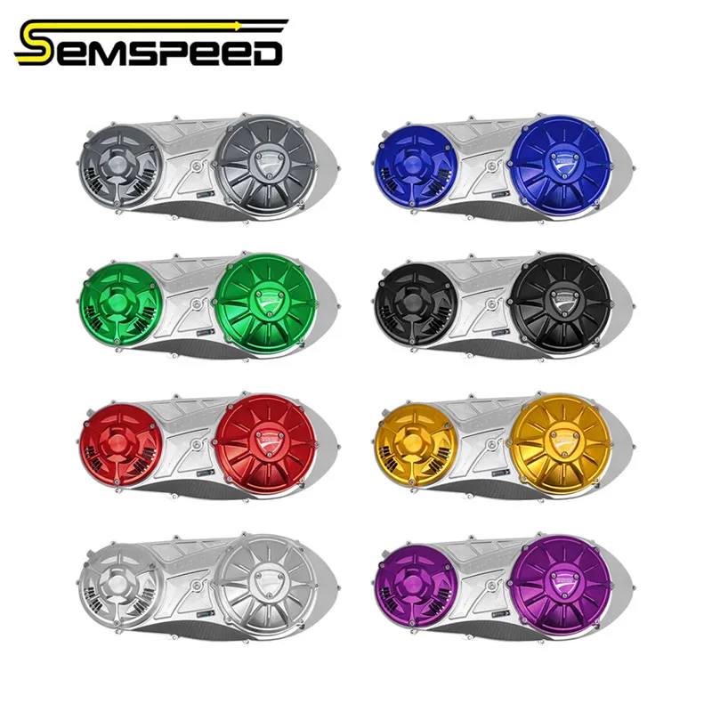 SEMSPEED Motorcycle Engine Cover CNC Aluminum Engine Hood Transmission-Case Cover For Honda Forza 350 ADV 350 NSS 350 2022-2025
