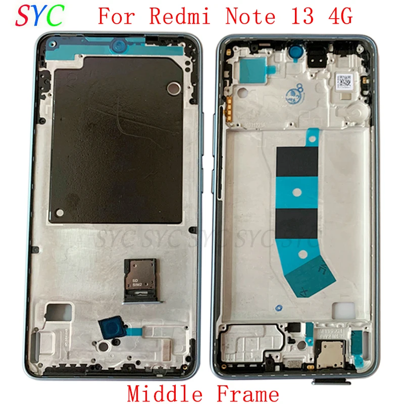 

Middle Frame Center Chassis Cover Metal Housing For Xiaomi Redmi Note 13 4G Phone LCD Frame Repair Parts