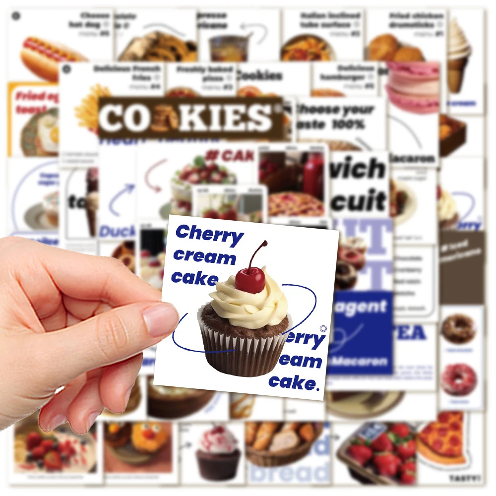 

10/30/50pcs Ins Style Cartoon Food Drink Posters Stickers Creative Graffiti Decals Decoration DIY Luggage Laptop Phone Sticker