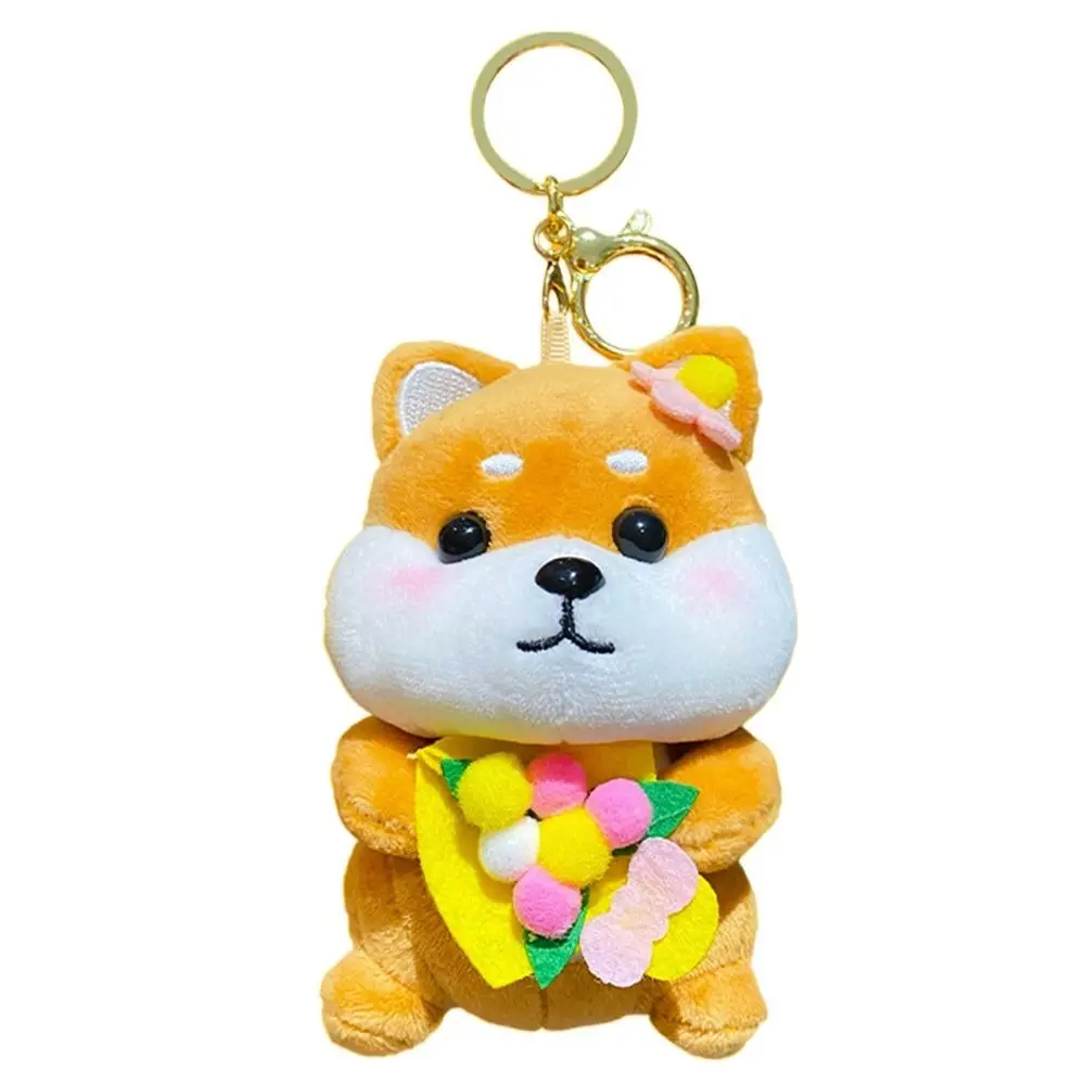 Lindo llavero de dibujos animados Shiba Inu delicado llavero de muñeco de peluche de Animal de dibujos animados creativo divertido muñeco de Shiba Inu colgante Unisex