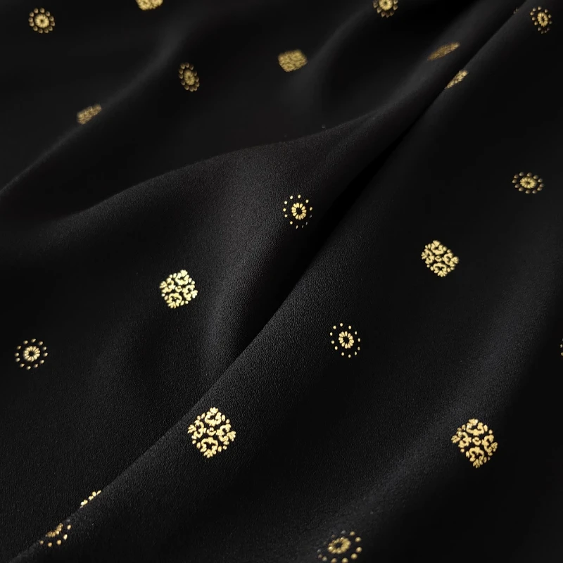 القنب الحرير الساخن ختم فستان مُزين بطباعة النسيج الربيع والخريف منتجات جديدة معلقة لا اختراق نسيج قميص هانفو #1