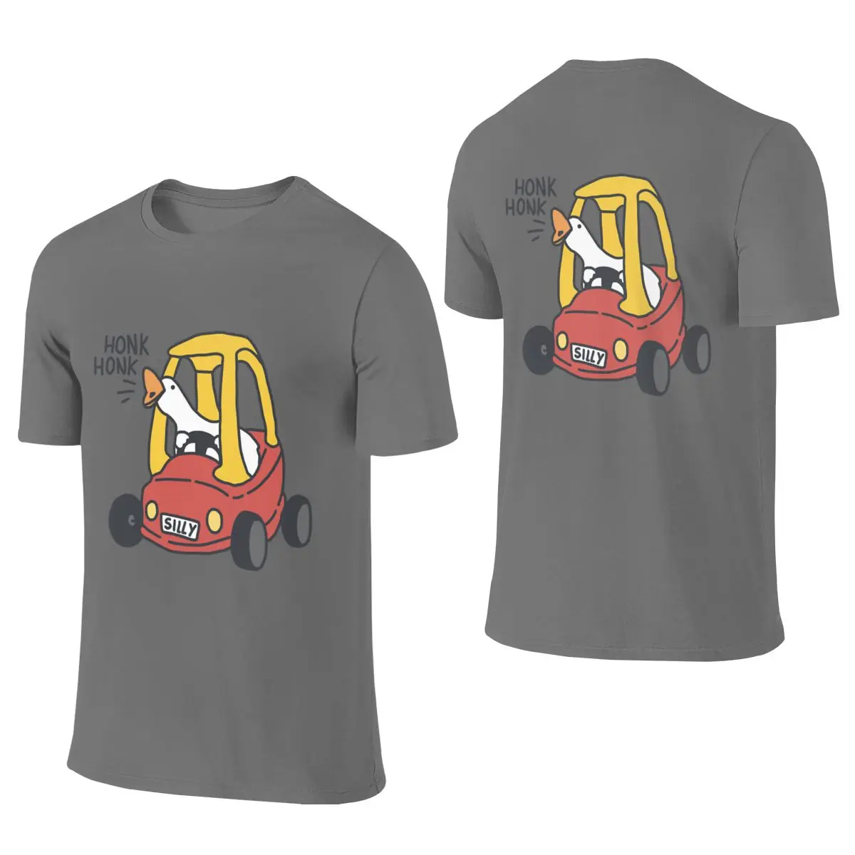 Silly Goose Car Red Regular Style Reversible T-shirt Japanese Style Commuting Wrinkle-Free Shirt