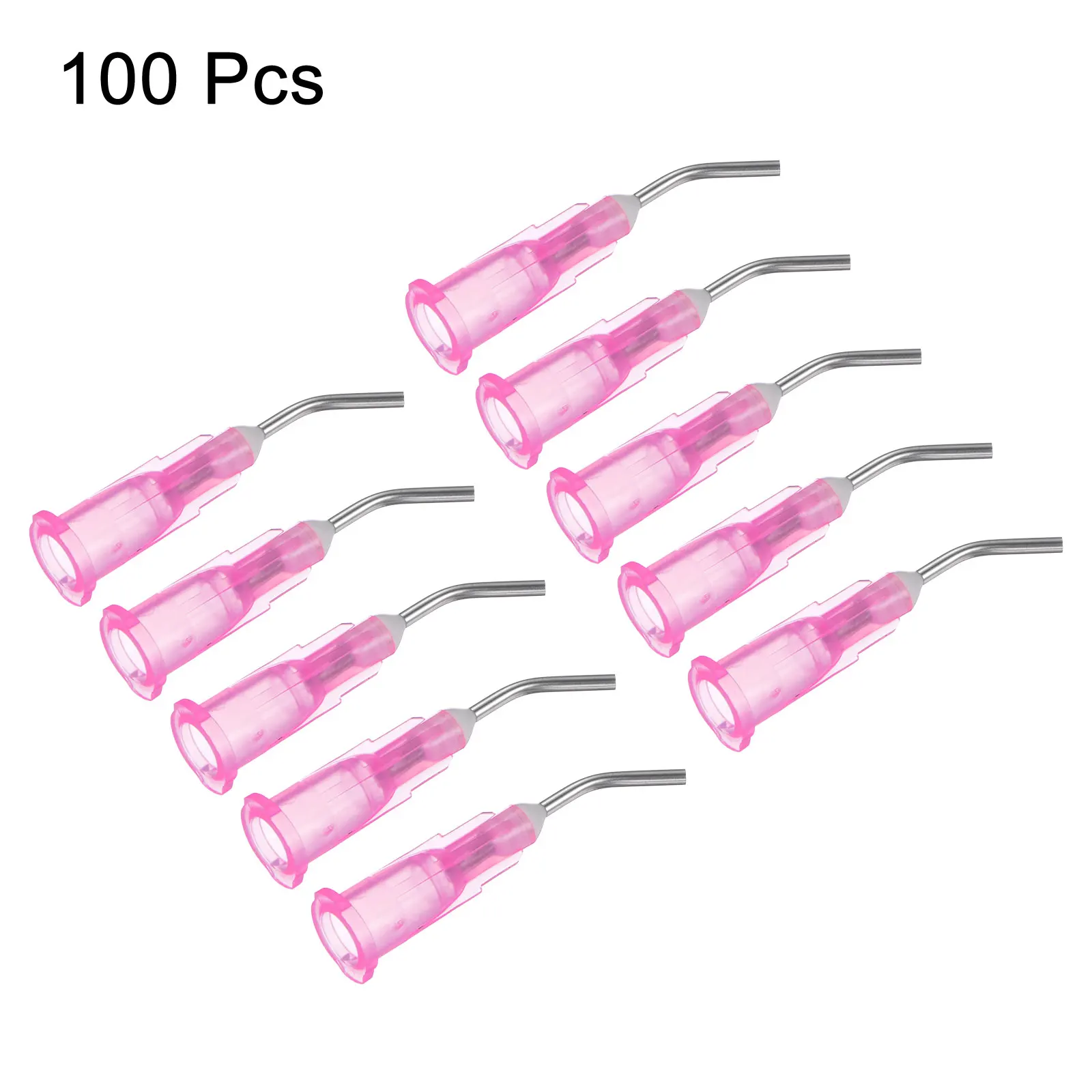 100 قطعة طرف حاد الاستغناء عن الإبر 18 جرام 20 جرام 22 جرام 23 جرام 25 جرام 45 درجة الكوع إبرة حادة نصائح نهاية موزع بزاوية إبرة للغراء