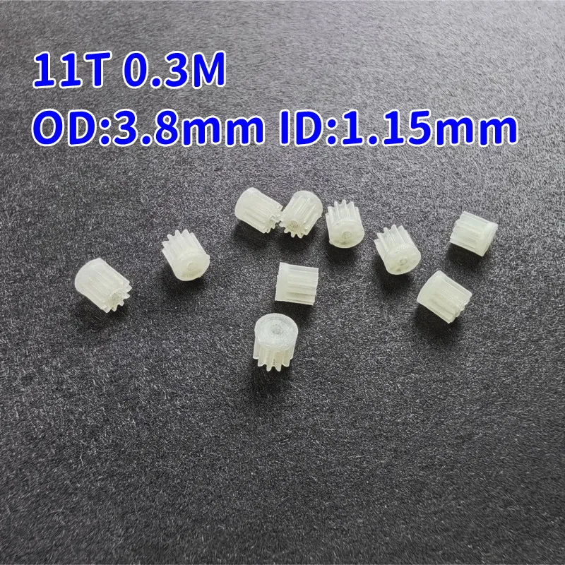 10pcs/bag 0.3M 11T 11 Teeth Small Motor Gears Nylon Crown Gear Motor Pinion For R/C Cars Drone Quadcopter Toys Spare Parts