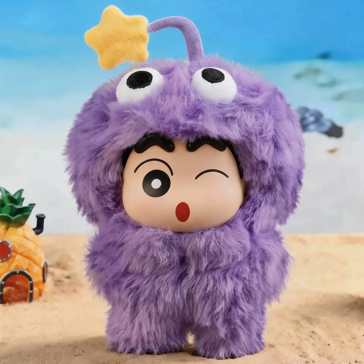 Authentic SOPFUN Crayon Shin-chan Ever-Changing Shin-chan Vinyl Plush Blind Box Kawaii Cartoon Doll Keychain Pendant Collection