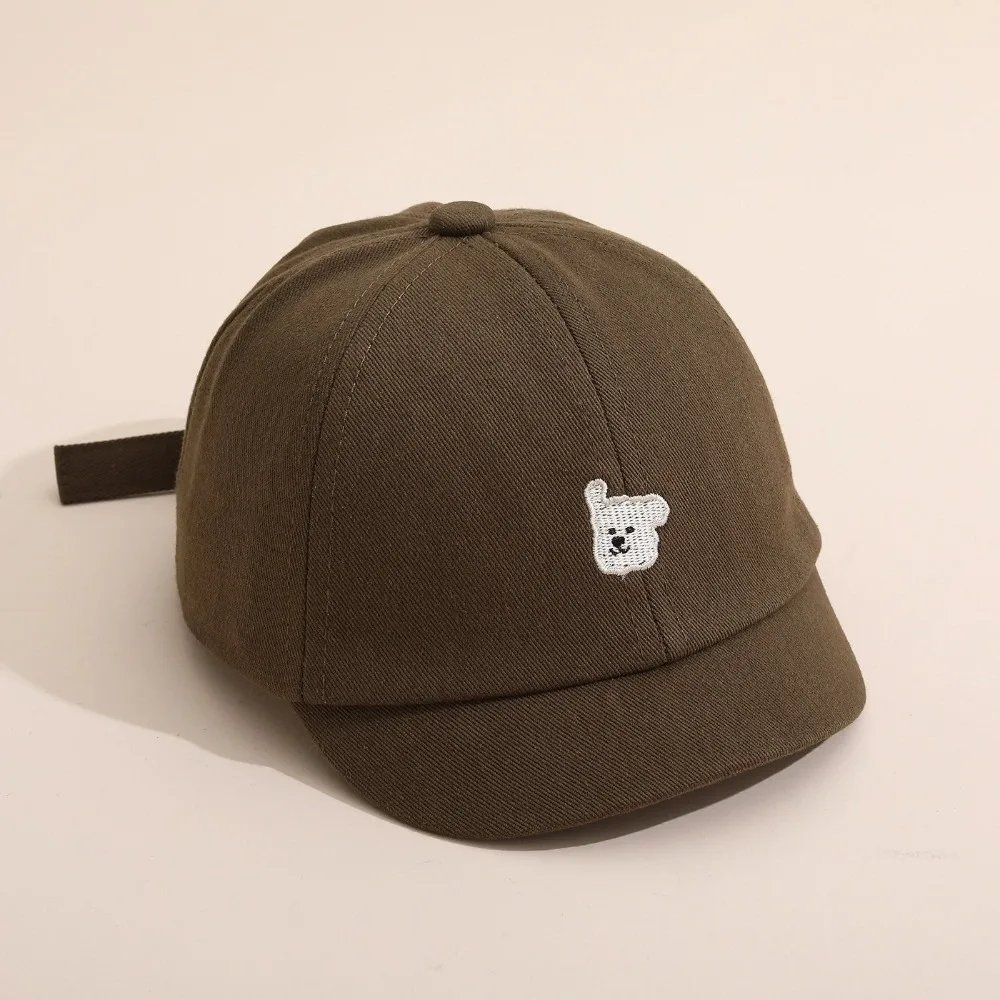 

Trend Solid Color Baby Baseball Hat Cartoon Bear Embroidery Casual Sun Cap Sunshade Hat Outdoor Activities