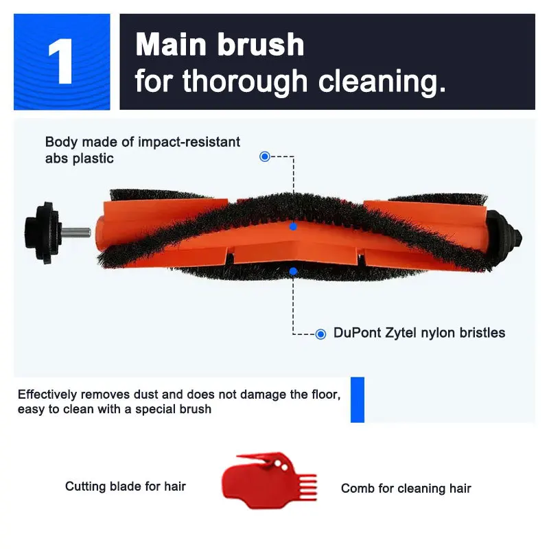 ل شاومي Mi روبوت فراغ ممسحة 2S/ممسحة P/ممسحة برو/XMSTJQR2S/STYTJ02YM استبدال أجزاء الرئيسية الجانب فرشاة هيبا تصفية ممسحة