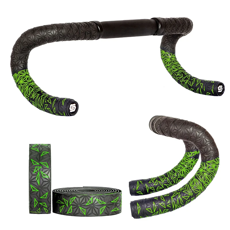 1 Paar Neues Fahrradlenkerband Zweifarbiges Rennrad-Lenkerband mit Chrysanthemenmuster EVA+PU Weiches Anti-Vibrations-Lenkerband Langlebiges Lenkerband – Detail 27