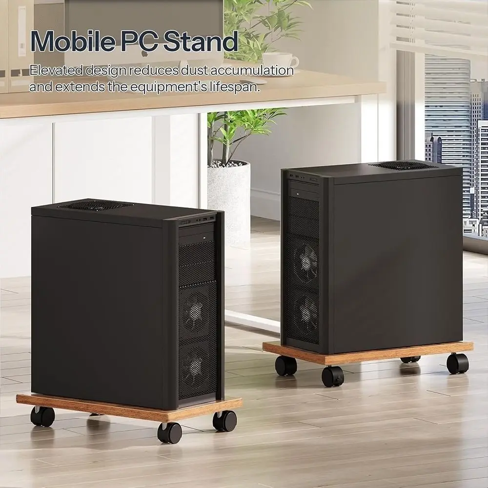 

Подъемная подставка для компьютерной башни, вентиляция, рассеивание тепла, подставка для компьютера под столом с 4 колесами, подставка для мобильного ПК