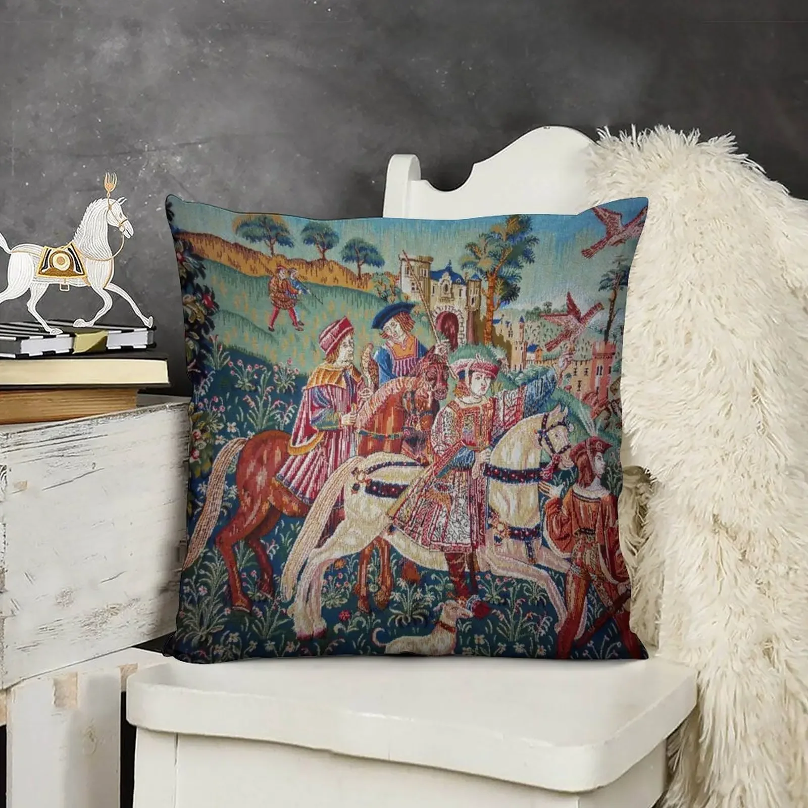 

Medieval Tapestry Throw Pillow Pillowcases Bed Cushions Pillowcase pillow