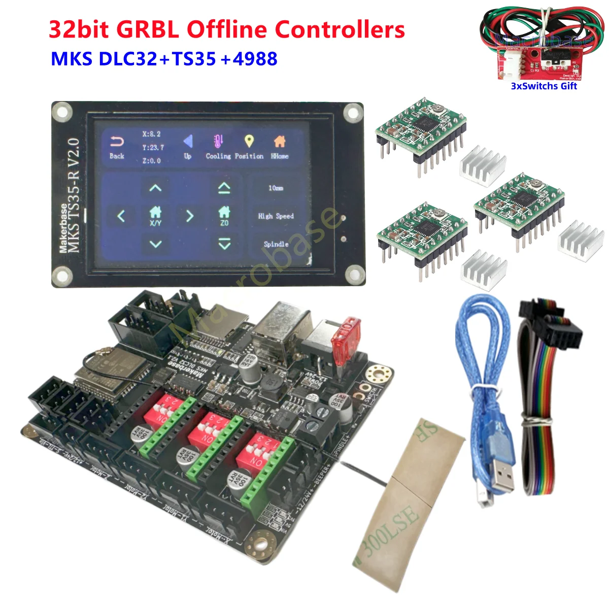 GRBL schild laser controle kaart MKS DLC32 V2.1 TS35 lcd CNC upgrade controller voor mini printer graveren markering machine - afbeelding 1