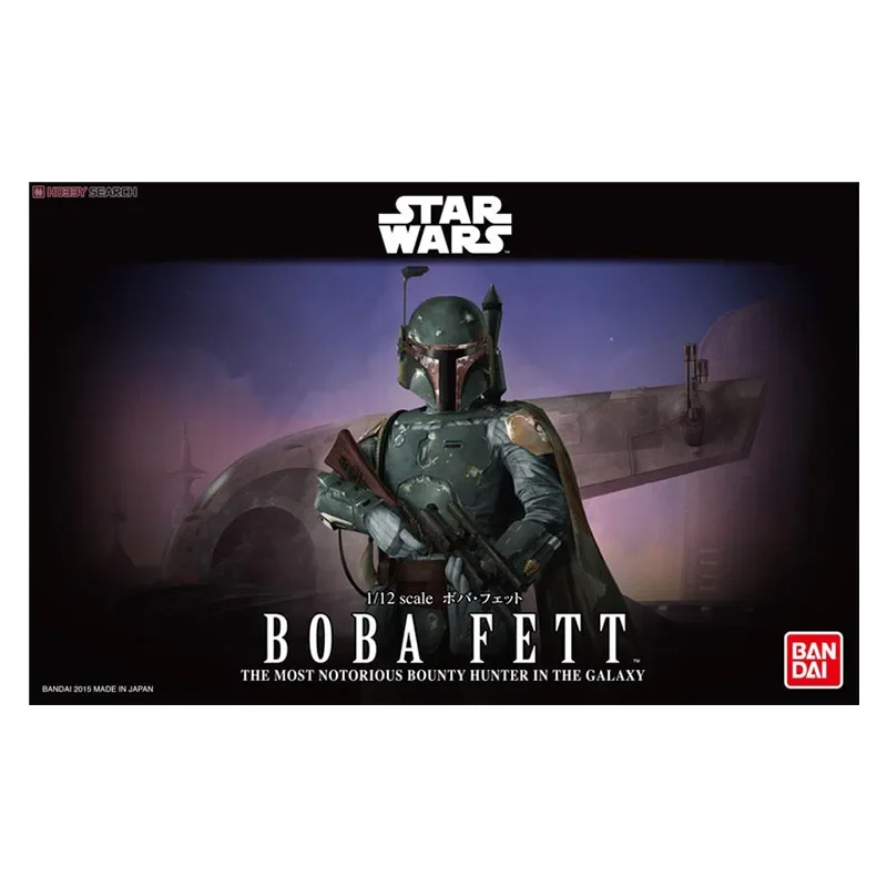 Bandai Star Wars Figure 1/12 Boba Fett Anime Figure Genuine Assembled Model Decoration Action Toy Figure Toys for Children