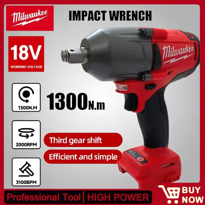 

NEW M18 Milwaukee BIW12/2659 Impact Wrench M18 Compact 1/2" Cordless 1300NM 4-Pole Motor Electric Wrench 18V Lithium Power Tools