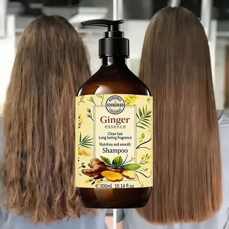 Ginger Essence Shampoo, Long Lasting Fragrance, Soften Hair Strands, Refreshing Cleansing, 10.14fl oz, For Men & Women