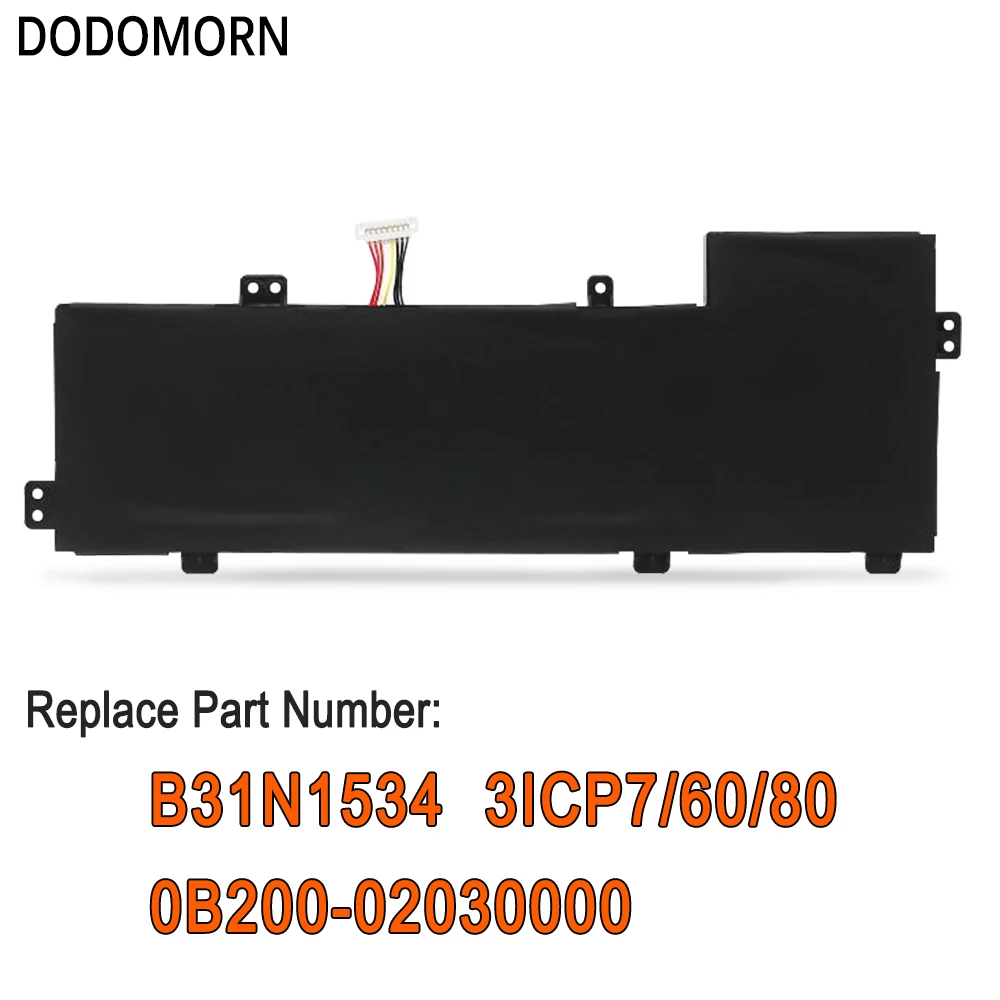 DODOMORN B31N1534 For ASUS Zenbook UX510 UX510UW UX510UX Series Laptop Battery 3ICP7/60/80 0B200-02030000 4240mAh 11.4V 48Wh