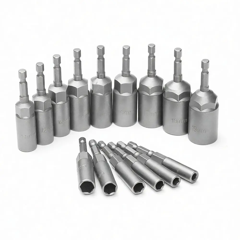 Deep Impact Socket Bits For Power Electric Drill Metric Hex Nut Driver Wrench Head Repair Kit Chrome Vanadium Steel Durable Tool