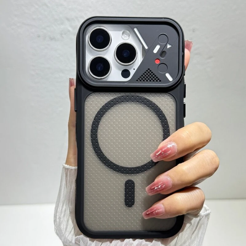 HOCE Large Window Matte Translucent Magnetic Phone Case For iPhone 17 16 15 14 13 12 Pro Max Plus For Magsafe Cooling Hard Cover