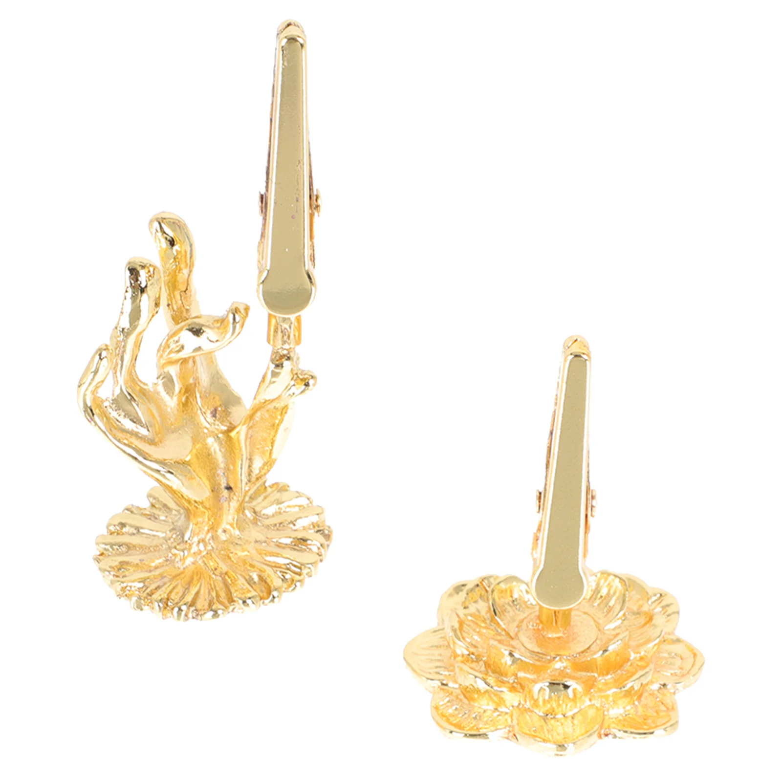 

2pcs Gold-Plated Incense Clip Holder Smooth Retro Design For Study Bedroom Sauna Yoga Meditation Room Home Decor Accessory