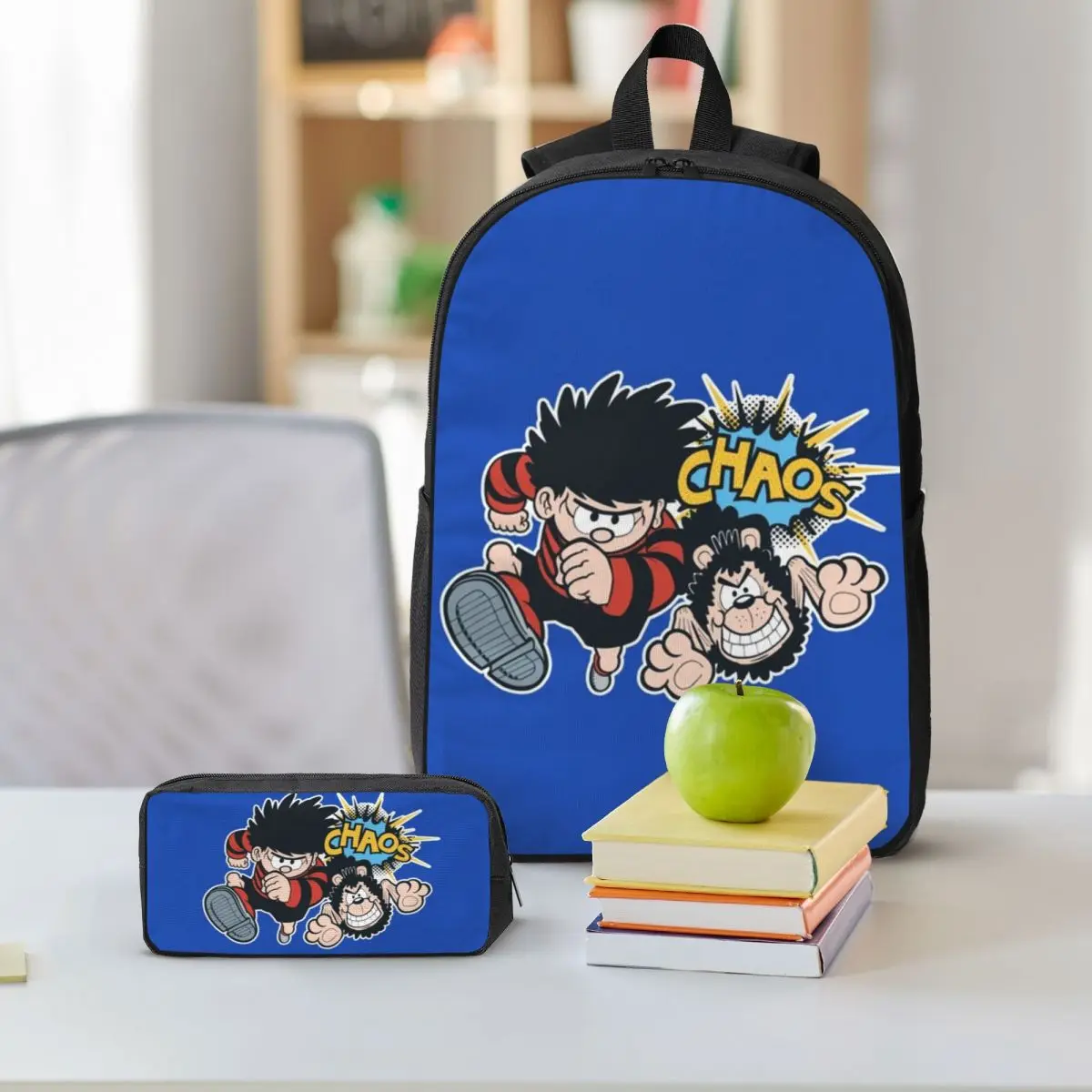 Рюкзак Dennis And Gnasher, студенческая сумка для книг для мальчиков и девочек, школьная сумка, сумки на плечо для ноутбука, изолированная сумка для обеда 3 шт., пенал