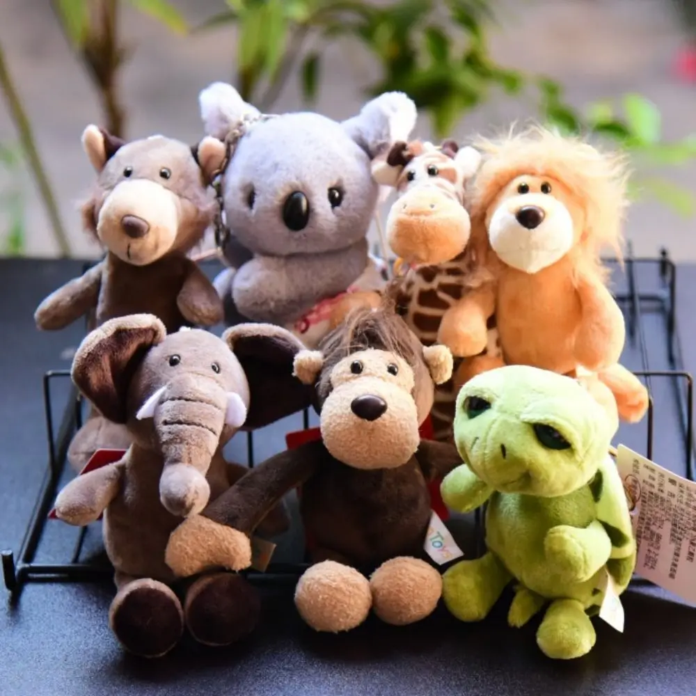 

Stuffed Animal Animal Plush Keychain Jungle Brother Koala Raccoon Forest Animal Pendant 13cm Tiger Giraffe Elephant Lion Keyring